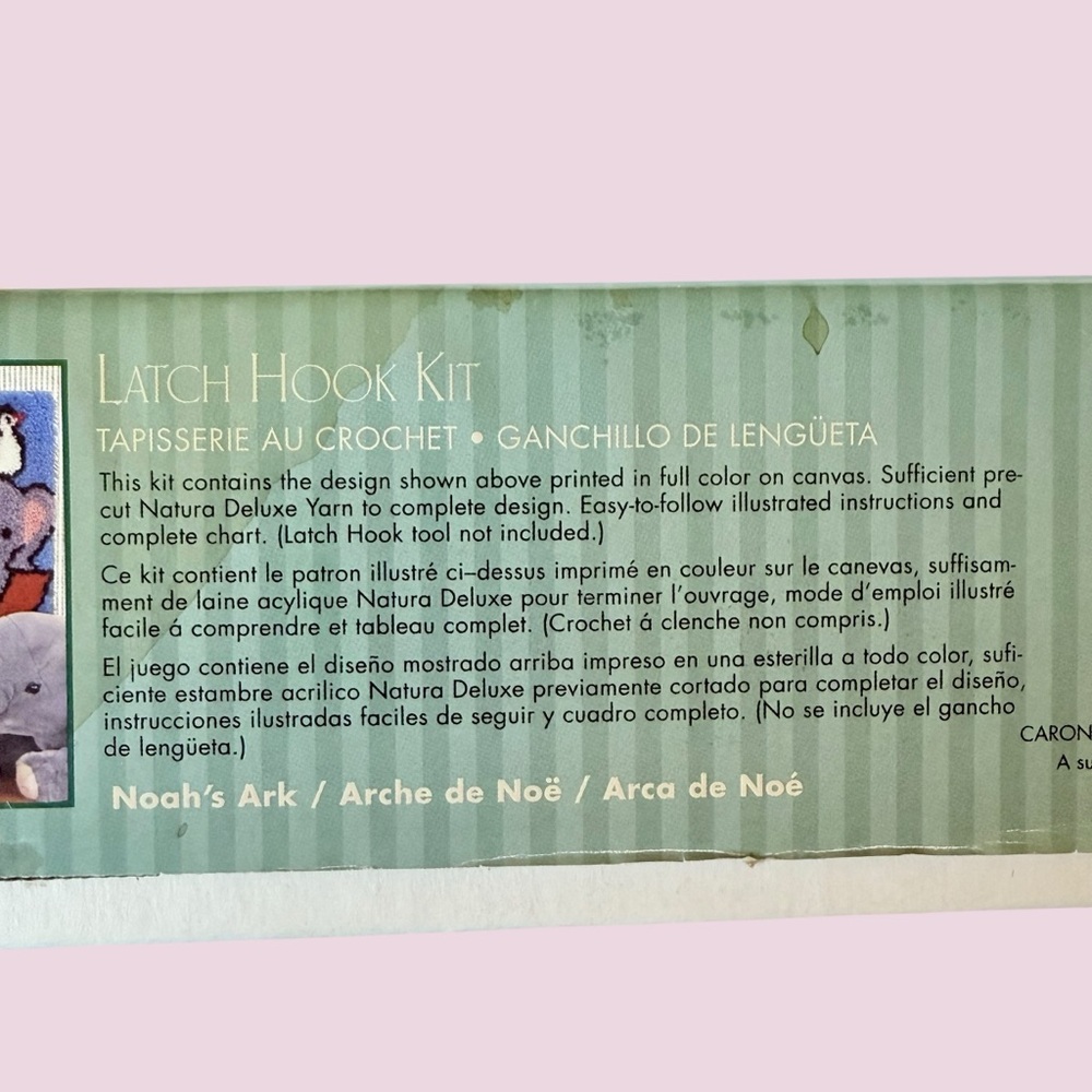 Caron Natura Noah's Ark Latch Hook Kit PLUS TOOL 20x27" Bible Story Animals R016 - Picture 8 of 10